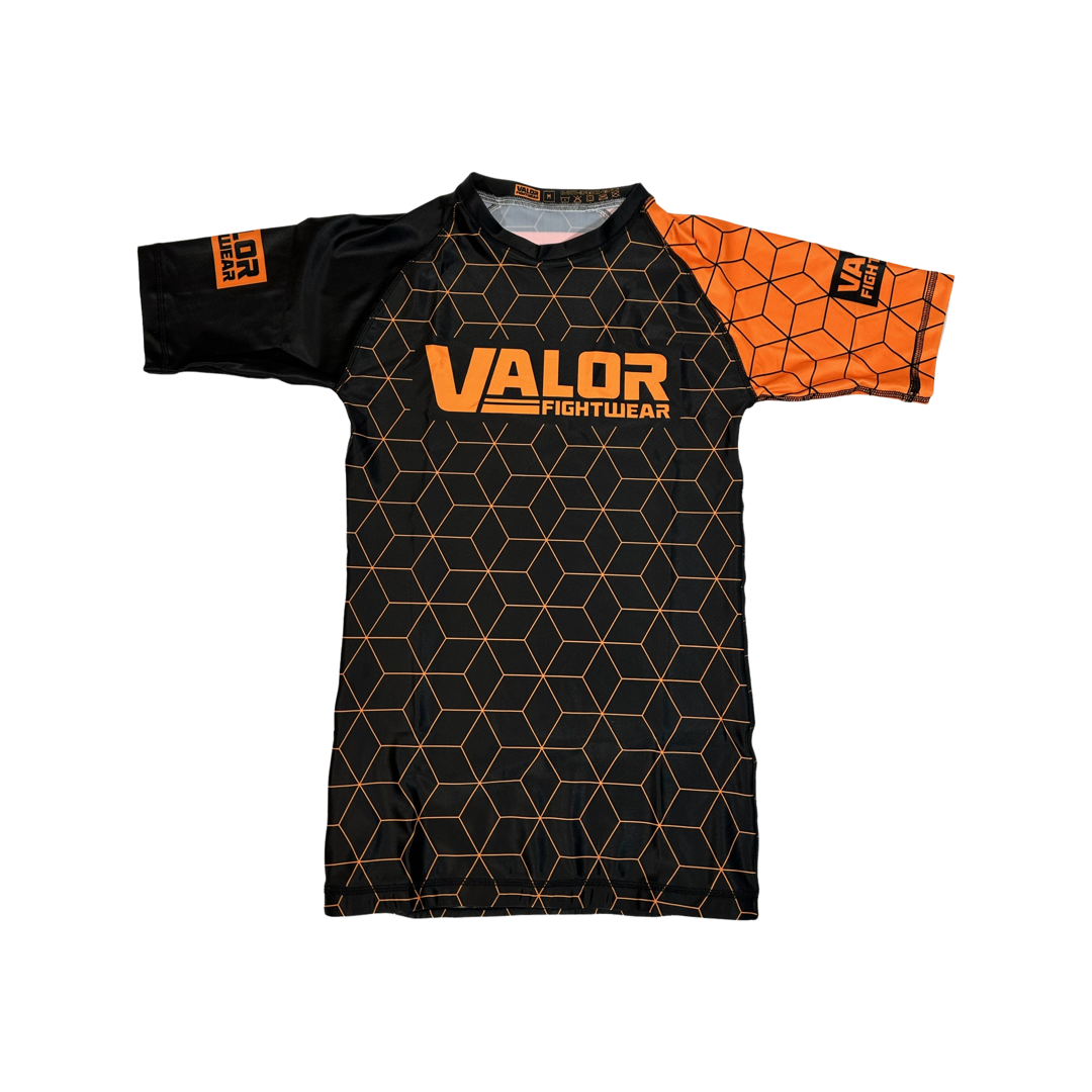 KIDS VALOR GEO ORANGE RASHGUARD