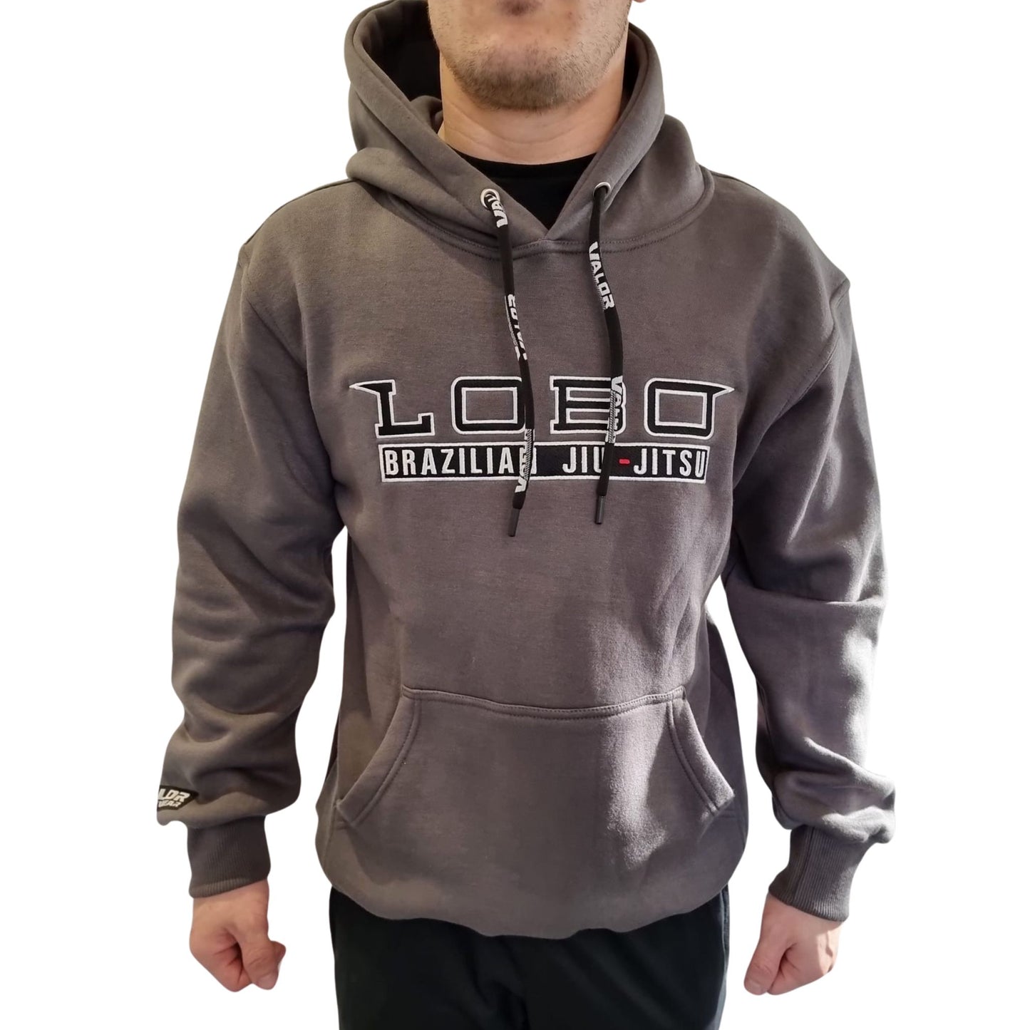 LOBO BJJ X VALOR DARK GREY HOODIE REGULAR FIT