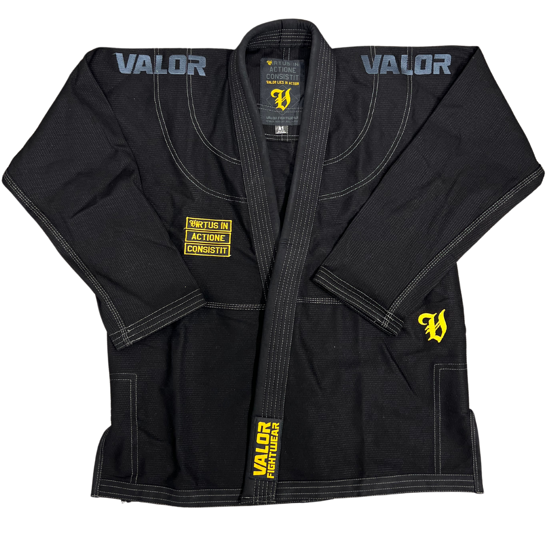 VALOR IN ACTIONE KIMONO BLACK BJJ GI  Valor Fightwear   